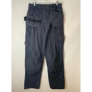 Blaklader Pants Mens 34x34 Gray Blue Utility Work Pants Knee Pockets Tool Pouch